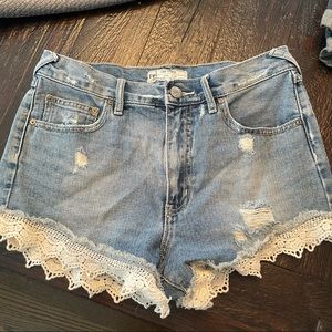 Free People Denim Short With Lace